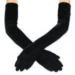 Opera Length Velvet Gloves - Black