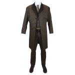(disco)-Ferndale Frock Coat - Brown/Navy