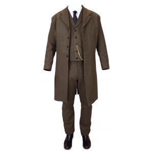  Victorian,Old West,Steampunk Mens Coats Brown Cotton Solid Frock Coats,Matched Separates |Antique, Vintage, Old Fashioned, Wedding, Theatrical, Reenacting Costume |