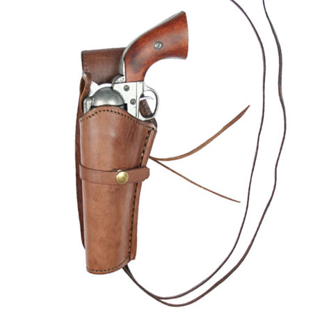 Western Holster Lh Draw Plain Chocolate Brown Leather