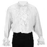  Victorian,Steampunk,Regency, Mens Shirts White Synthetic Solid Dress Shirts |Antique, Vintage, Old Fashioned, Wedding, Theatrical, Reenacting Costume | Pirate,Regency
