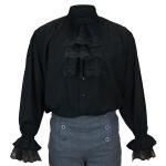 Marcus Regency Shirt with Removable Jabot - Black