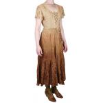  Victorian,Steampunk, Ladies Dresses and Suits Brown Synthetic Print Dresses |Antique, Vintage, Old Fashioned, Wedding, Theatrical, Reenacting Costume |