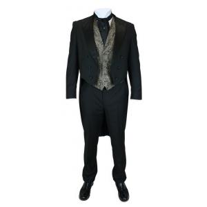  Victorian,Edwardian Mens Suits Black Synthetic Solid Tuxedos,Tail Coats,Suits |Antique, Vintage, Old Fashioned, Wedding, Theatrical, Reenacting Costume | NYE