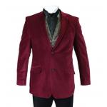 (disco)-Velvet Smoking Jacket - Burgundy