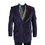 (disco)-Velvet Smoking Jacket - Plum
