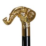 Elephant Handle Cane - Gold Tone