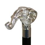 Elephant Handle Cane - Silver Tone