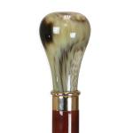 (disco)-Faux Horn Walking Stick - Gold Tone