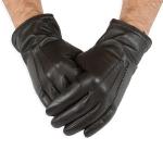 (disco)-Leather Dress Gloves - Chocolate
