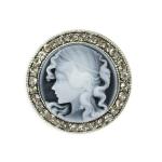 (disco)-Victorian Cameo Brooch - Gray