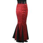(disco)-Raquel Jacquard Skirt - Red
