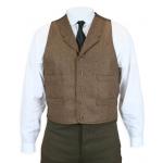 (disco)-Winfield Wool Tweed Vest - Old Brown