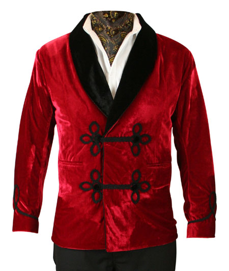 Vintage Smoking Jacket Red Velvet