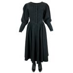  Victorian,Old West, Ladies Dresses and Suits Black Cotton Solid Dresses |Antique, Vintage, Old Fashioned, Wedding, Theatrical, Reenacting Costume |