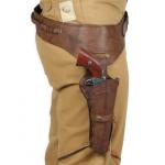 (disco)-(.44/.45 cal) Western Gun Belt and Holster - RH Draw - Bourbon Leather