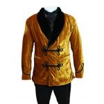 (disco)-Vintage Smoking Jacket - Gold Velvet