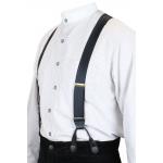 French Satin Suspenders - Black