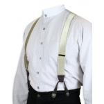 French Satin Suspenders - Khaki (Short)