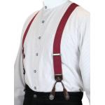  Victorian,Old West,Edwardian Suspenders Burgundy Elastic Y-Back Braces |Antique, Vintage, Old Fashioned, Wedding, Theatrical, Reenacting Costume | Short Suspenders,Newsboy