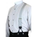  Victorian,Old West,Edwardian Suspenders Gray Elastic Y-Back Braces |Antique, Vintage, Old Fashioned, Wedding, Theatrical, Reenacting Costume | Short Suspenders