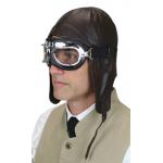 Leather Aviator Helmet - Brown