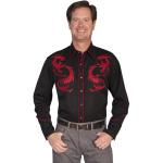 (disco)-Dragon Western Shirt - Black