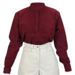  Victorian,Old West,Edwardian Ladies Blouses Burgundy,Red Cotton Solid Work Blouses,Colorful Blouses |Antique, Vintage, Old Fashioned, Wedding, Theatrical, Reenacting Costume |