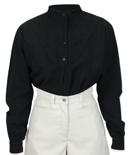 ladies black work shirt