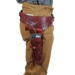  Old West, Holsters and Gunbelts Red Leather Tooled Gunbelt Holster Combos |Antique, Vintage, Old Fashioned, Wedding, Theatrical, Reenacting Costume |
