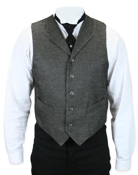 Wedding Mens Gray Solid Notch Collar Dress Vest | Formal | Bridal | Prom | Tuxedo || Maverick Vest - Gray