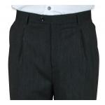 (disco)-Lombardo Trousers - Black Pinstripe