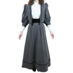 (disco)-Ladies Edwardian Suit - Gray Faux Suede