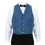 (disco)-Winfield Wool Tweed Vest - Blue