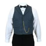 (disco)-Winfield Wool Tweed Vest - Twilight Blue