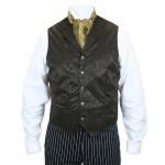  Victorian,Old West, Mens Vests Brown Silk Floral Dress Vests |Antique, Vintage, Old Fashioned, Wedding, Theatrical, Reenacting Costume |