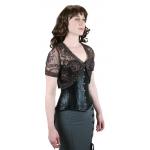 (disco)-Beaded Lace Shrug - Brown