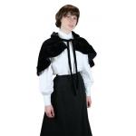 (disco)-Victorian Velvet Capelet - Black