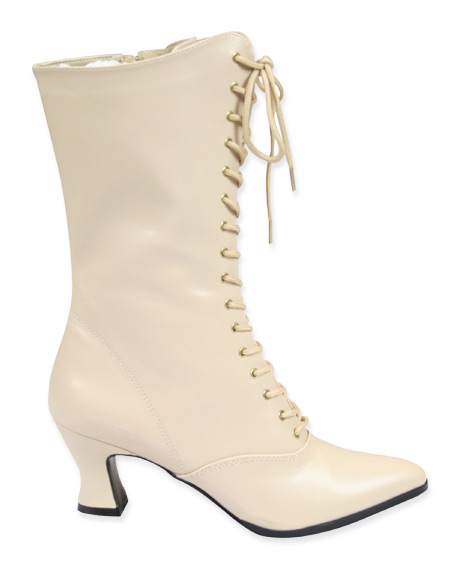 Jasmines Cottage Design Victoria Leather Boot Ivory SD 70mm fits Wiggs & Lasher 