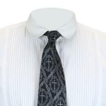 (disco)-Mercer Four-In-Hand Tie w/hanky - Silver