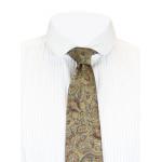 (disco)-Stratton Four-In-Hand Tie - Gold/Burgundy