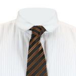 (disco)-Huxley Striped Four-In-Hand Tie - Brown