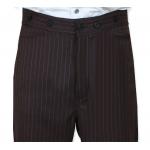 (disco)-Garner Trousers - Brown Pinstripe