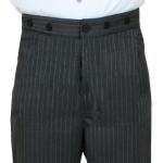 (disco)-Garner Trousers - Gray Pinstripe