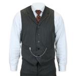 (disco)-Garner Vest - Gray Pinstripe