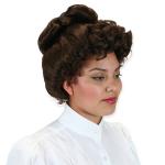  Victorian, Ladies Accessories Brown Synthetic Hair Wigs |Antique, Vintage, Old Fashioned, Wedding, Theatrical, Reenacting Costume |