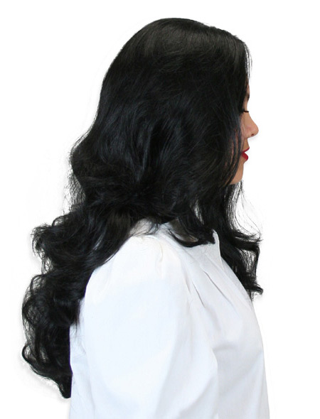 Long Curled Wig - Black