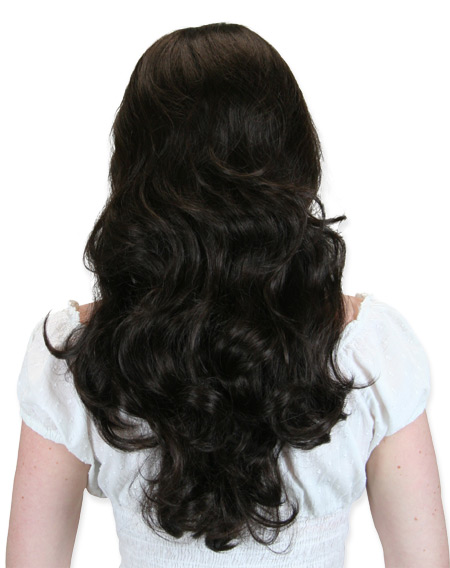 Long Curled Wig - Dark Brown