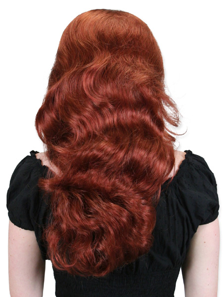 Long Curled Wig - Bright Red Auburn