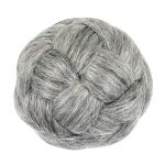 Braided Bun, 3.5 in. - Dark Brown and Gray